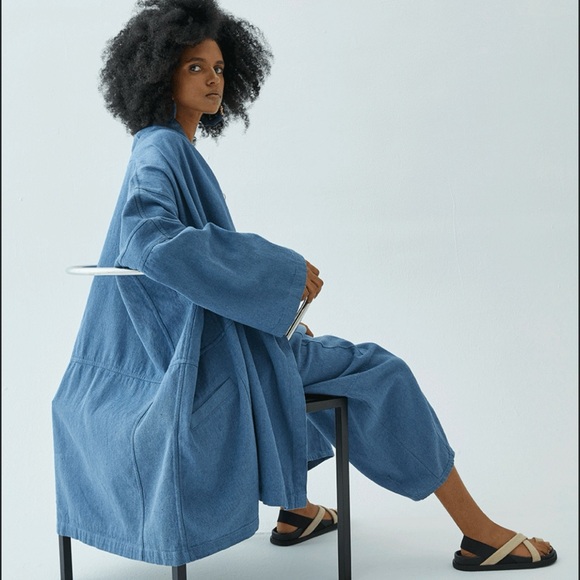 Atelier Delphine Upcycled Denim Haori Coat - Picture 3 of 8